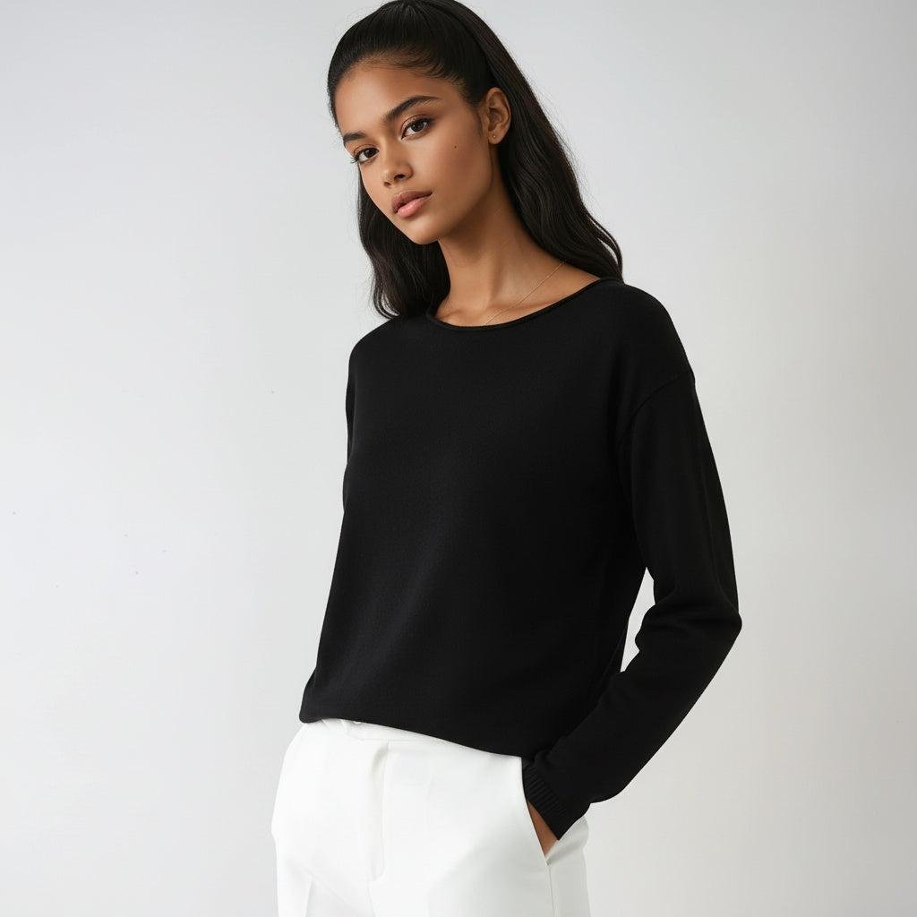 Damski sweter z okrągłym dekoltem