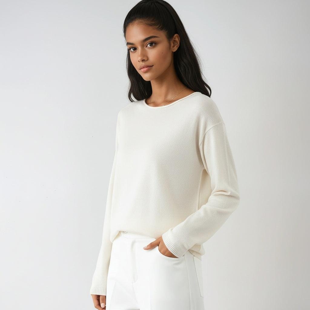 Damski sweter z okrągłym dekoltem