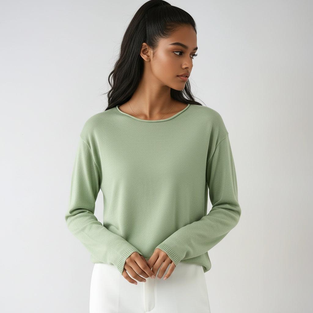 Damski sweter z okrągłym dekoltem