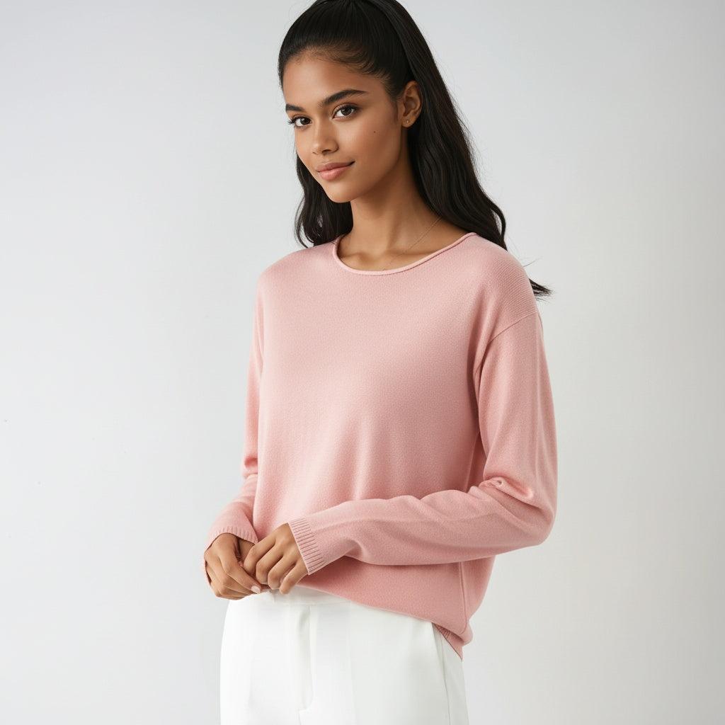 Damski sweter z okrągłym dekoltem