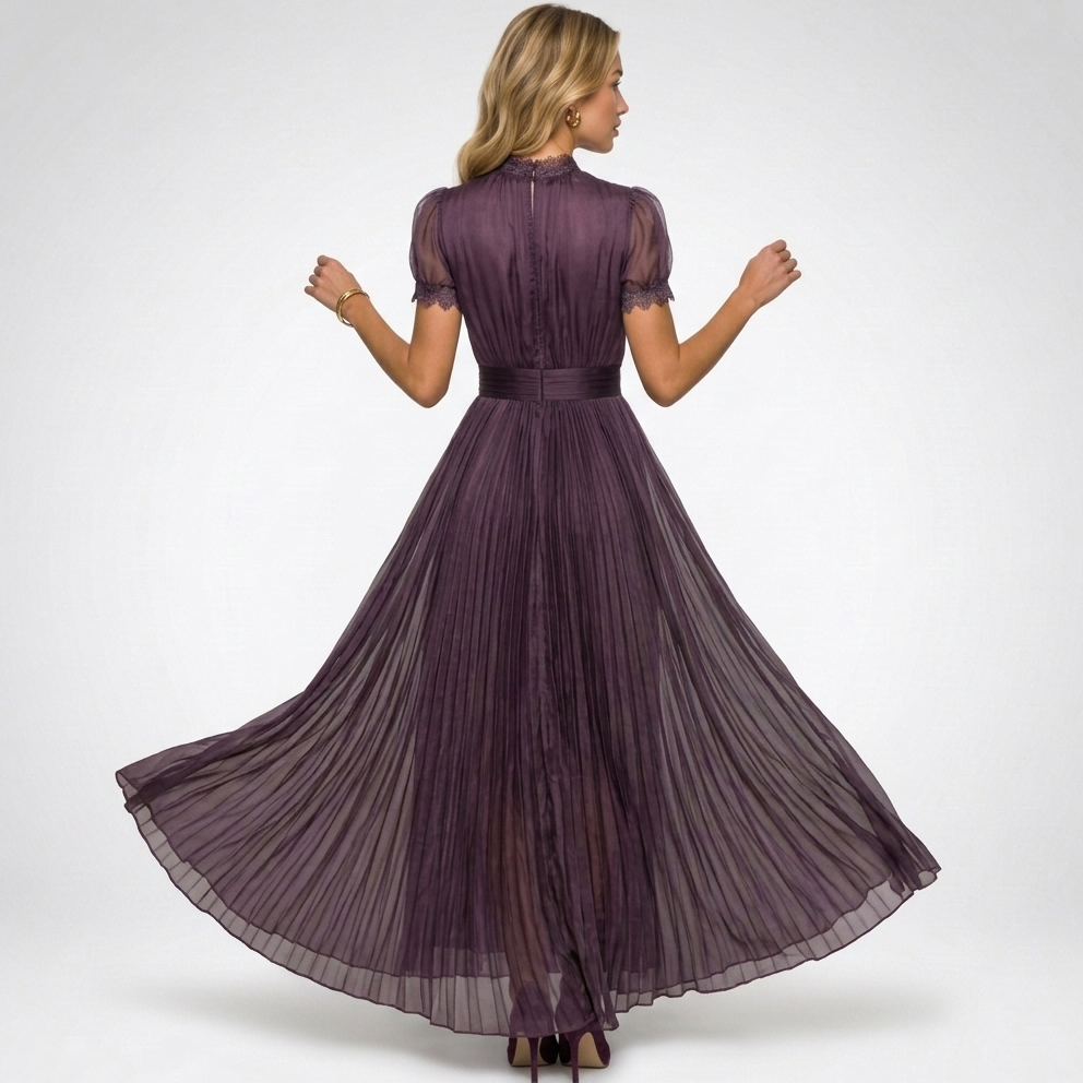 Danuta | Sukienka maxi elegancka z koronką - zdjęcie 4