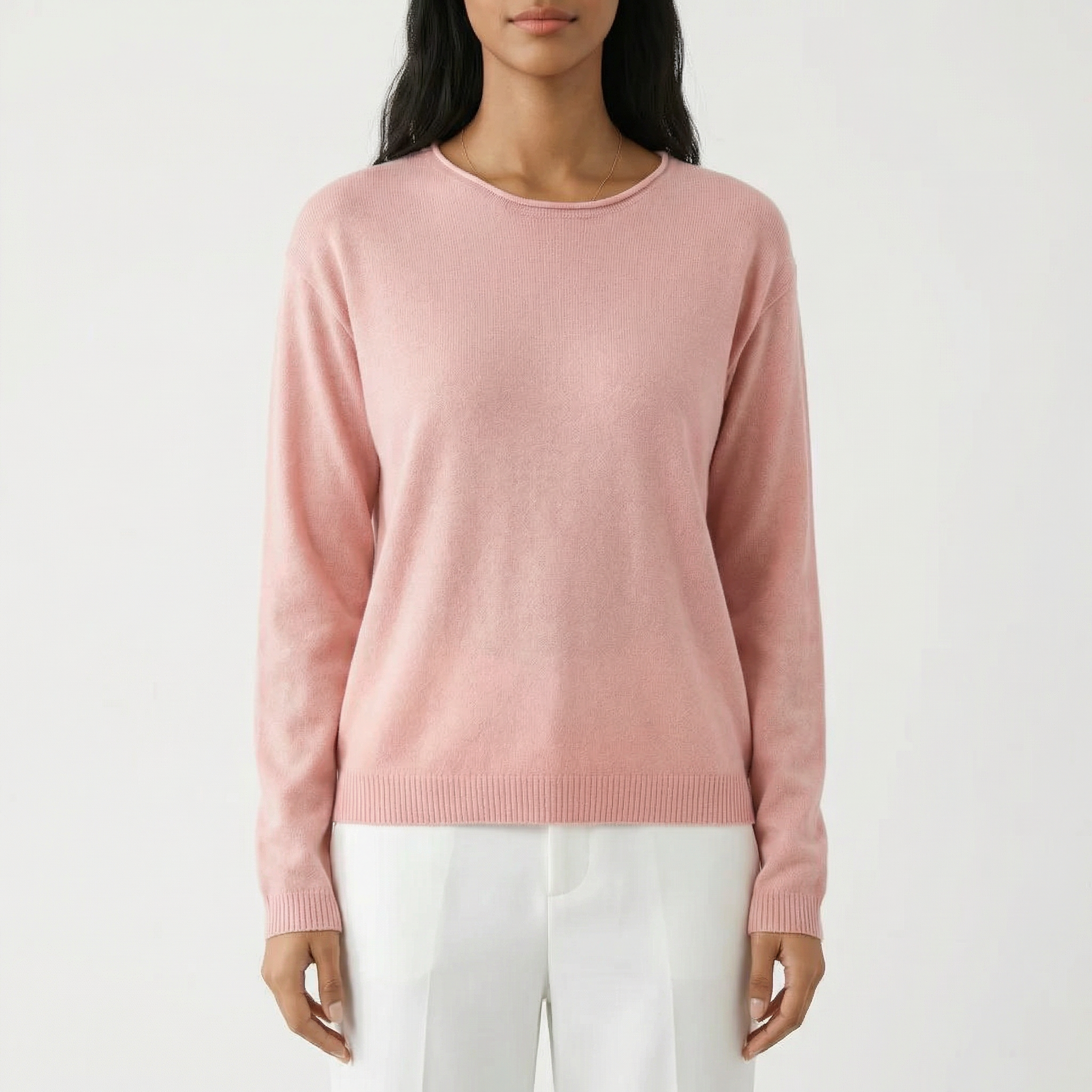 Damski sweter z okrągłym dekoltem