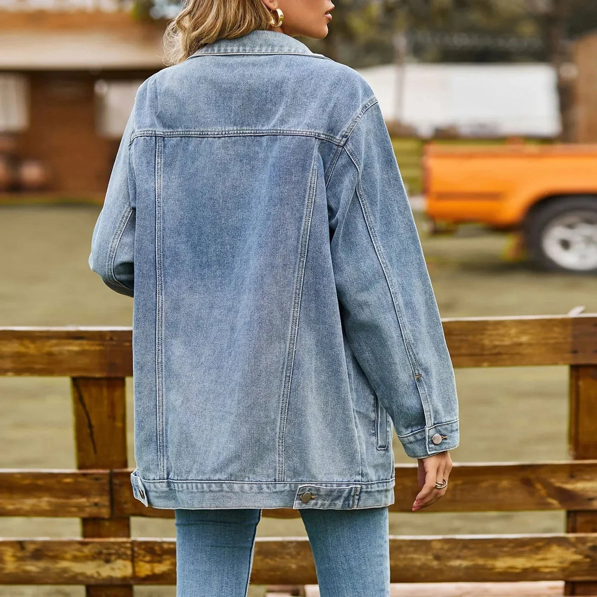 Pola | Genowefa | Kurtka jeansowa damska oversize - view 5