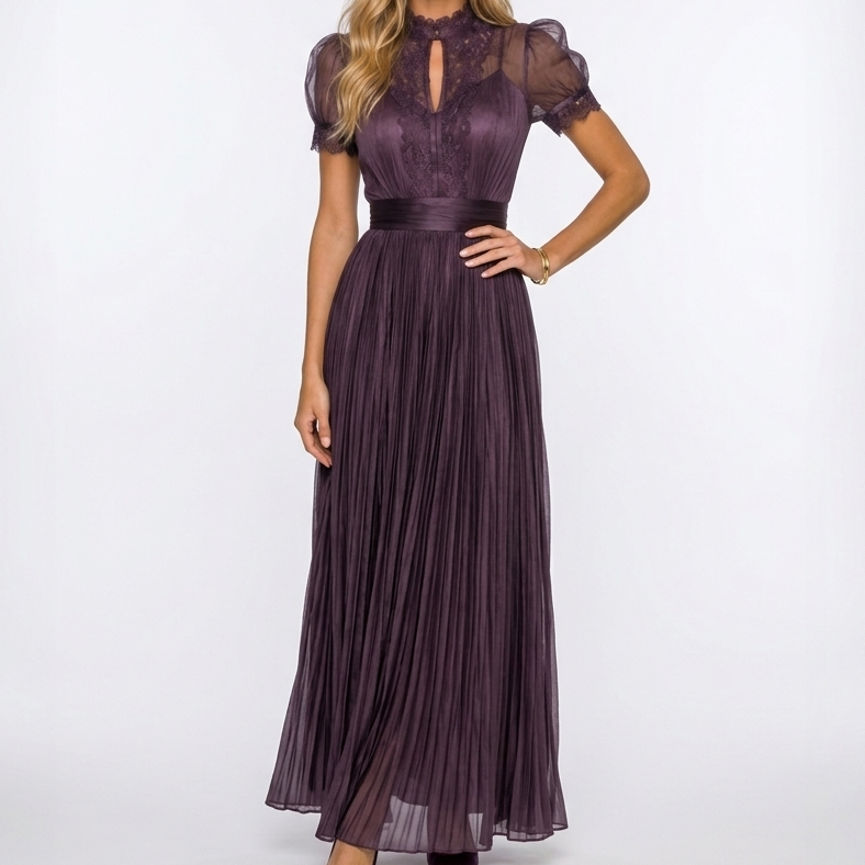Danuta | Sukienka maxi elegancka z koronką - zdjęcie 3
