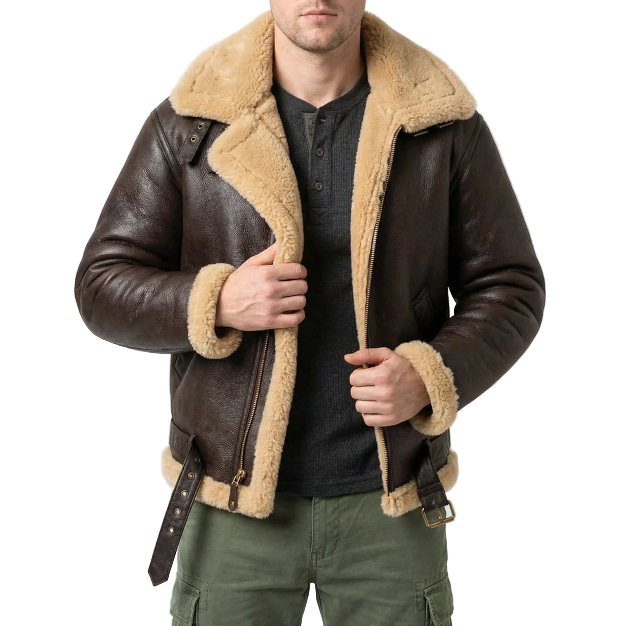 Kurtka zimowa męska z podszewką sherpa