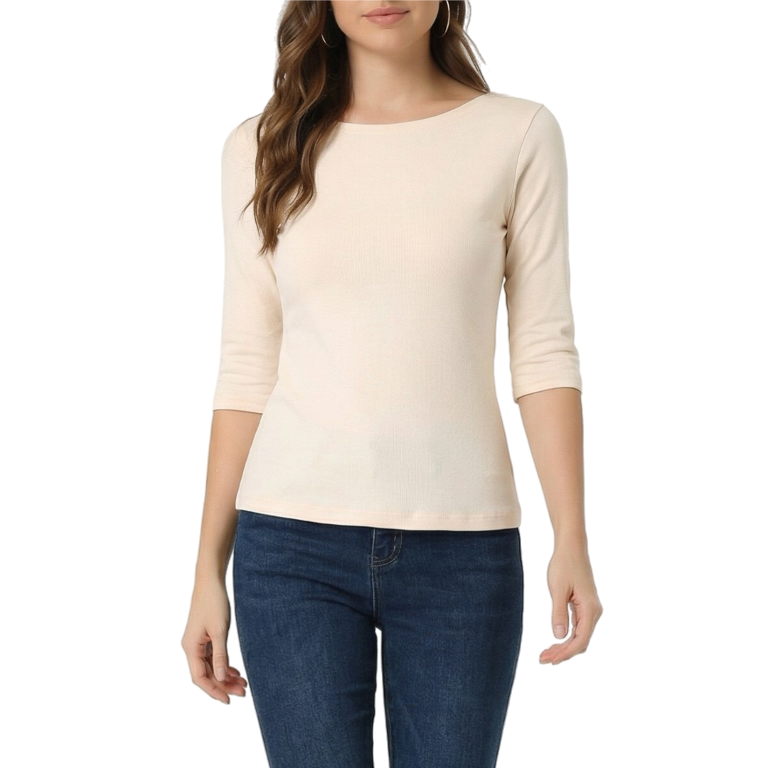 Koszula Lina damska | Okrągły dekolt i rękawy