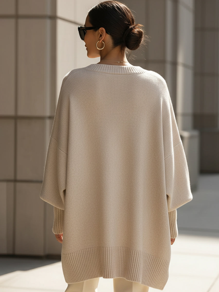 Lena | Sweter damski oversize wełniany - view 9