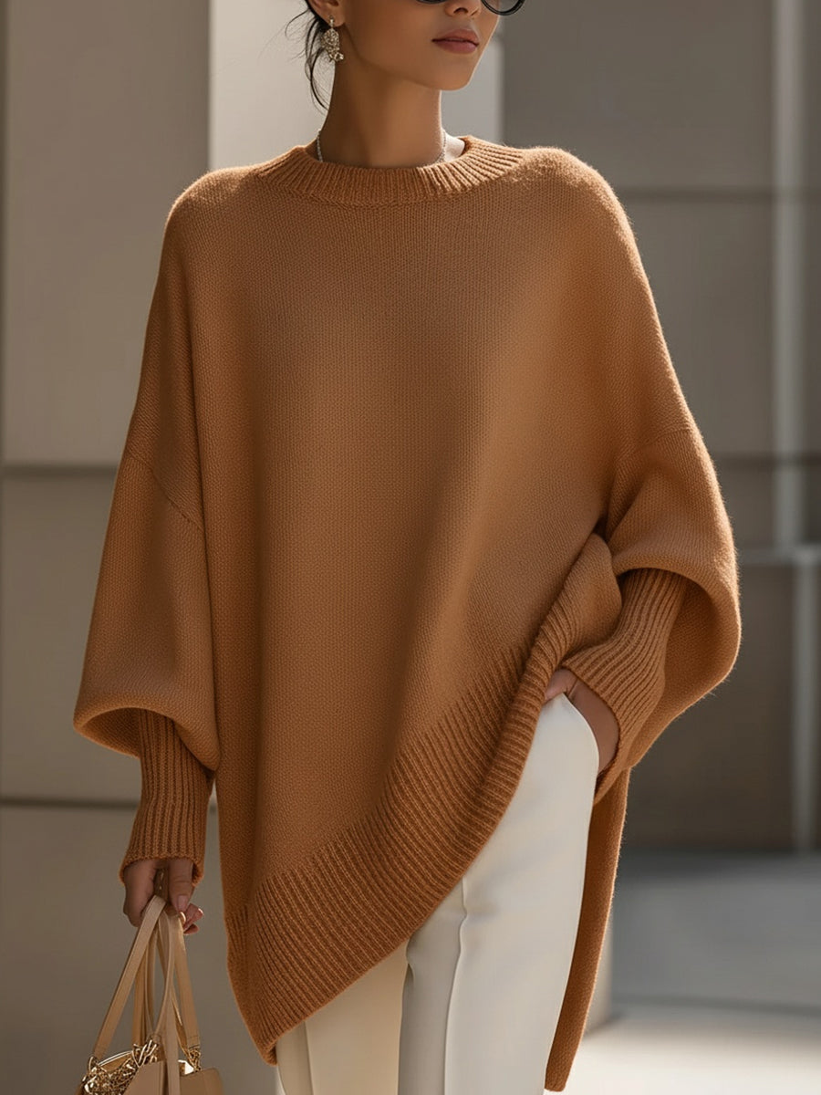 Lena | Sweter damski oversize wełniany - Brązowy