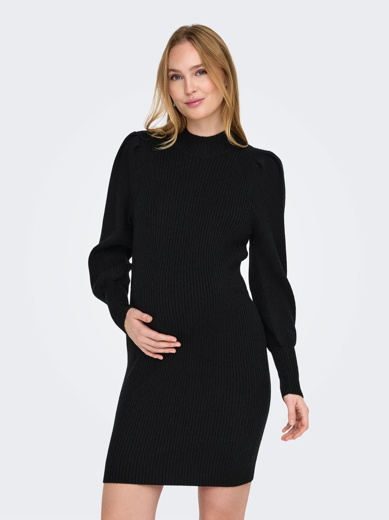 Maja | Sukienka ciążowa dzianinowa mini z golfem - view 9