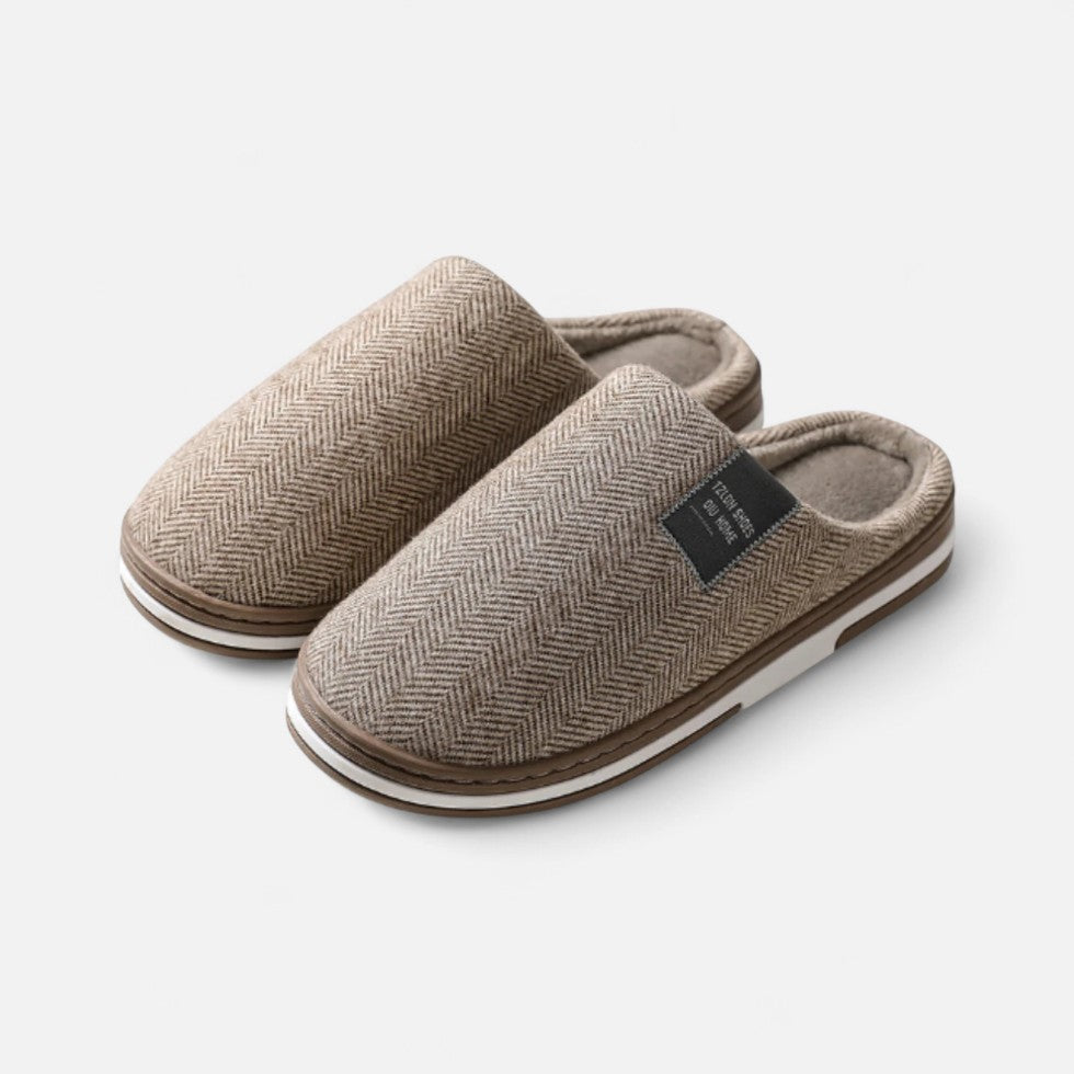 Sandra | Kapcie domowe ocieplane unisex - Brązowy