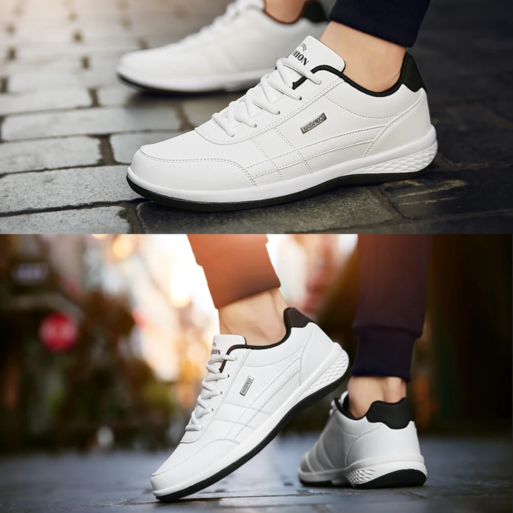Wojciech | Sneakersy męskie skórzane sznurowane - view 6