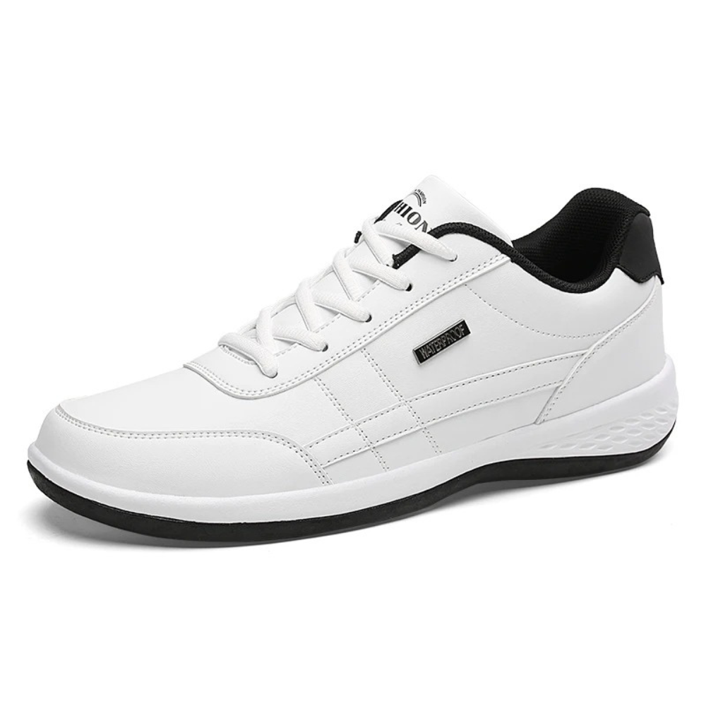Wojciech | Sneakersy męskie skórzane sznurowane - Biały